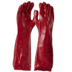 MAXISAFE- RED PVC SINGLE DIPPED GLOVE