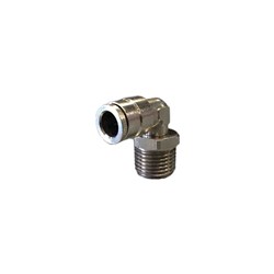 BRASS NICKLE PLATED PUSH-IN TUBE 90 ELBOW - Imperial x BSPT male thread