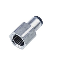 BRASS NICKLE PLATED PUSH-IN TUBE CONNECTOR - Imperial x BSPP female thread