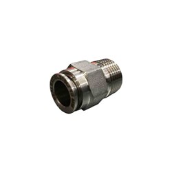 BRASS NICKLE PLATED PUSH-IN TUBE CONNECTOR - Metric x BSPT male thread