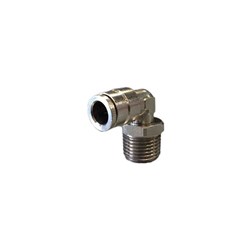 BRASS NICKLE PLATED PUSH-IN TUBE 90 ELBOW - Metric tube x BSPT male thread