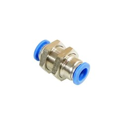 BRASS NICKLE PLATED PUSH-IN TUBE UNION BULKHEAD - Metric