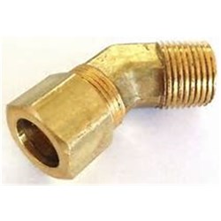 BRASS COMPRESSION FITTING x 45 ELBOW - Imperial tube x NPT male thread