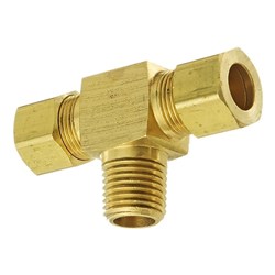 BRASS COMPRESSION FITTING x BRANCH TEE - Imperial tube x BSPT male thread