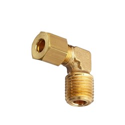 BRASS COMPRESSION FITTING x 90 Elbow - Metric tube x BSPT male thread