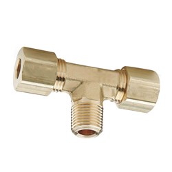 BRASS COMPRESSION FITTING x Run Tee - Metric tube x BSPT male thread