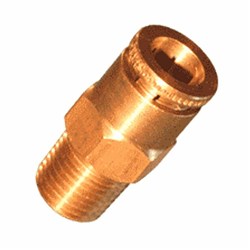 BRASS PUSH-IN TUBE CONNECTOR x DOT - Imperial to SAE J844 x NPT male thread