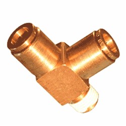 BRASS PUSH-IN TUBE RUN TEE x DOT - Imperial to SAE J844 x NPT male thread
