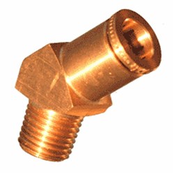 BRASS PUSH-IN TUBE 45 ELBOW x DOT - Imperial to SAE J844 x NPT male thread