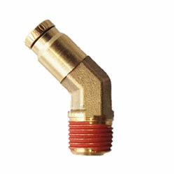 BRASS PUSH-IN TUBE 45 ELBOW x DOT - Imperial to SAE J844 x NPT male thread Swivel