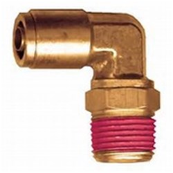 BRASS PUSH-IN TUBE 90 ELBOW x DOT - Imperial to SAE J844 x NPT male thread Swivel