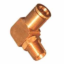BRASS PUSH-IN TUBE 90 ELBOW x DOT - Metric to SAE J844 x BSPT male thread Swivel