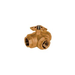 BRASS BALL VALVE - 3 WAY L PORT, ISO Pad x BSP Female side entry 