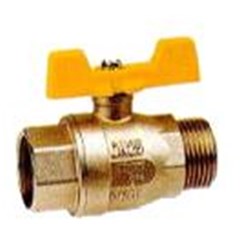 BRASS BALL VALVE - AGA, T Handle, BSP Male x Female