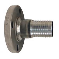 GALVANISED STEEL COMBINATION NIPPLE - Serrated hosetail x Flange Table D