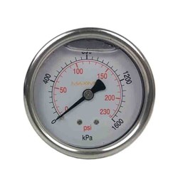 SS PRESSURE GAUGE - 100 mm, Rear Entry x 3/8 BSP, Custom Branded