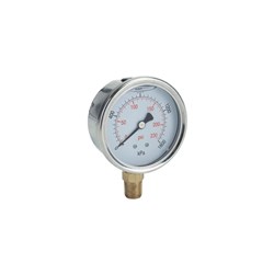 SS PRESSURE GAUGE - 63 mm, Bottom Entry x 1/4 BSP Ross Brown