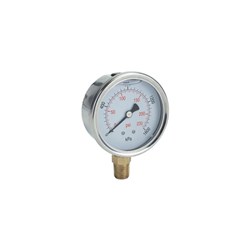 SS PRESSURE GAUGE - 100 mm, Bottom Entry x 3/8 BSP, Ross Brown