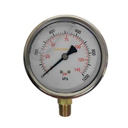 SS PRESSURE GAUGE - 100 mm, Bottom Entry x 3/8 BSP, Custom Branded