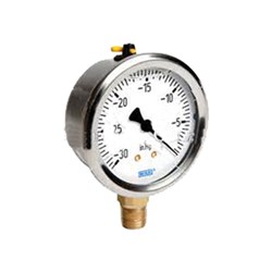 SS VACUUM GAUGE - 63 mm, Bottom Entry x 1/4 BSP Calibrated: Kpa & PSI