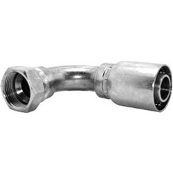 HYDRAULIC HOSE CRIMP COUPLING - Swept 90 Elbow x SAE Female