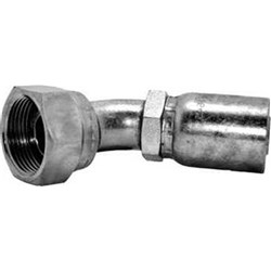 HYDRAULIC HOSE CRIMP COUPLING - Swept 45 Elbow x ORFS Female Swivel