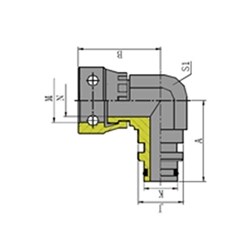 HYDRAULIC ELBOW 90 - STAPLELOK Female Swivel x Male