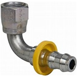 PUSH-ON BARBED HOSE FITTING - BSPP Female Swivel x 90 Swept Elbow