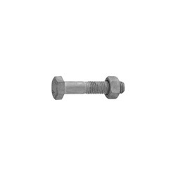 GALVANISED STEEL HEXAGON HEAD BOLT WITH NUT - Metric M16 x 2.0