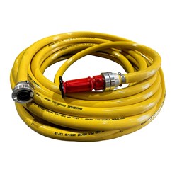 SAFETY YELLOW 19mm x  20m Storz Couplings ,Nozzle & Worm Drive clamps
