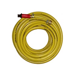 SAFETY YELLOW 25mm x 20m Brass Nut & Tail 25 x 25 & PVC Fire Nozzle