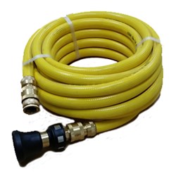 YELLOW FIRE REEL HOSE Brass Hose Connector, Tap Adaptor & Nozzle