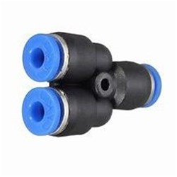 NYLON PUSH-IN TUBE DOUBLE OUTLET Y CONNECTOR - Metric