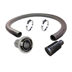 GREY SUCTION HOSE - Alum Storz Coupling & Female Adaptor, Strainer, Super clamps