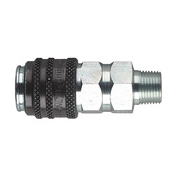 CEJN Series 116 hydraulic quick disconnect couplings for ultra high working pressure of 21750 psi (150 Mpa) in Flat Face non-drip design, bodies are hardened steel with Zinc plated finish threaded NPT male, NBR seals for temperature range of -30 to 100 degree C and flow rate of 6.0 LPM. Ideal for Rescue tools, torque tools, hydraulic bolt tensioners and bearing pullers 