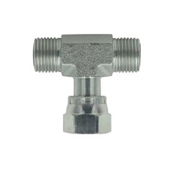 HYDRAULIC BRANCH TEE - ORFS Male x ORFS Female Swivel