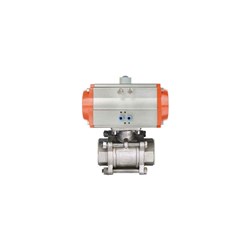 STAINLESS STEEL 316 BALL VALVE x 3 Piece, Pneumatic Actuated - Spring Return