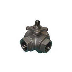 316 STAINLESS STEEL BALL VALVE - 3 WAY T Port, ISO Pad, BSP Female side entry