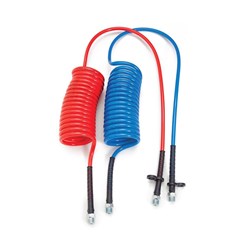 NYLON AIRBRAKE SUZI COIL SET - BSPT male x 1/2" - Red/Blue LONG TAIL