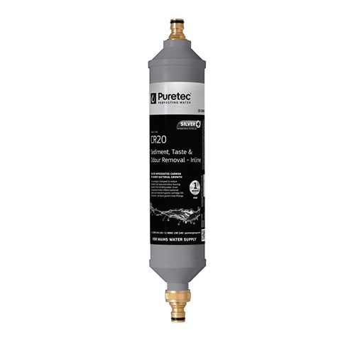 Puretec Caravan Inline Filter with Brass Hose Connectors -1 MICRON 20 lpm