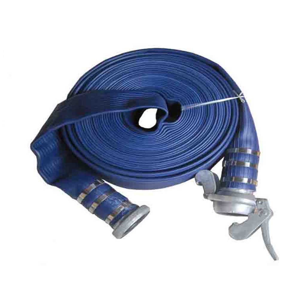 thumbnail image 2 of Gloxco 2 X 10 Ft Blue Lay Flat PVC Discharge Hose – Poly Cam & Groove Fittings 2 of 3